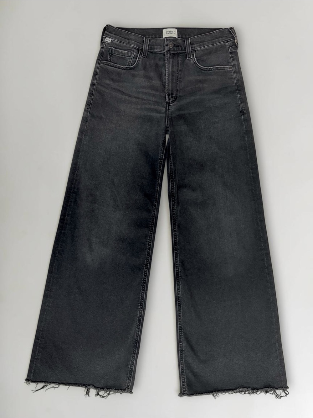 Citizens of Humanity Loli Wide Leg Mid Rise Baggy Jeans Reflection Black